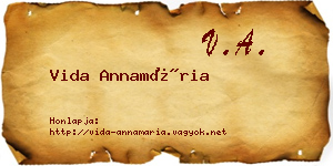 Vida Annamária névjegykártya